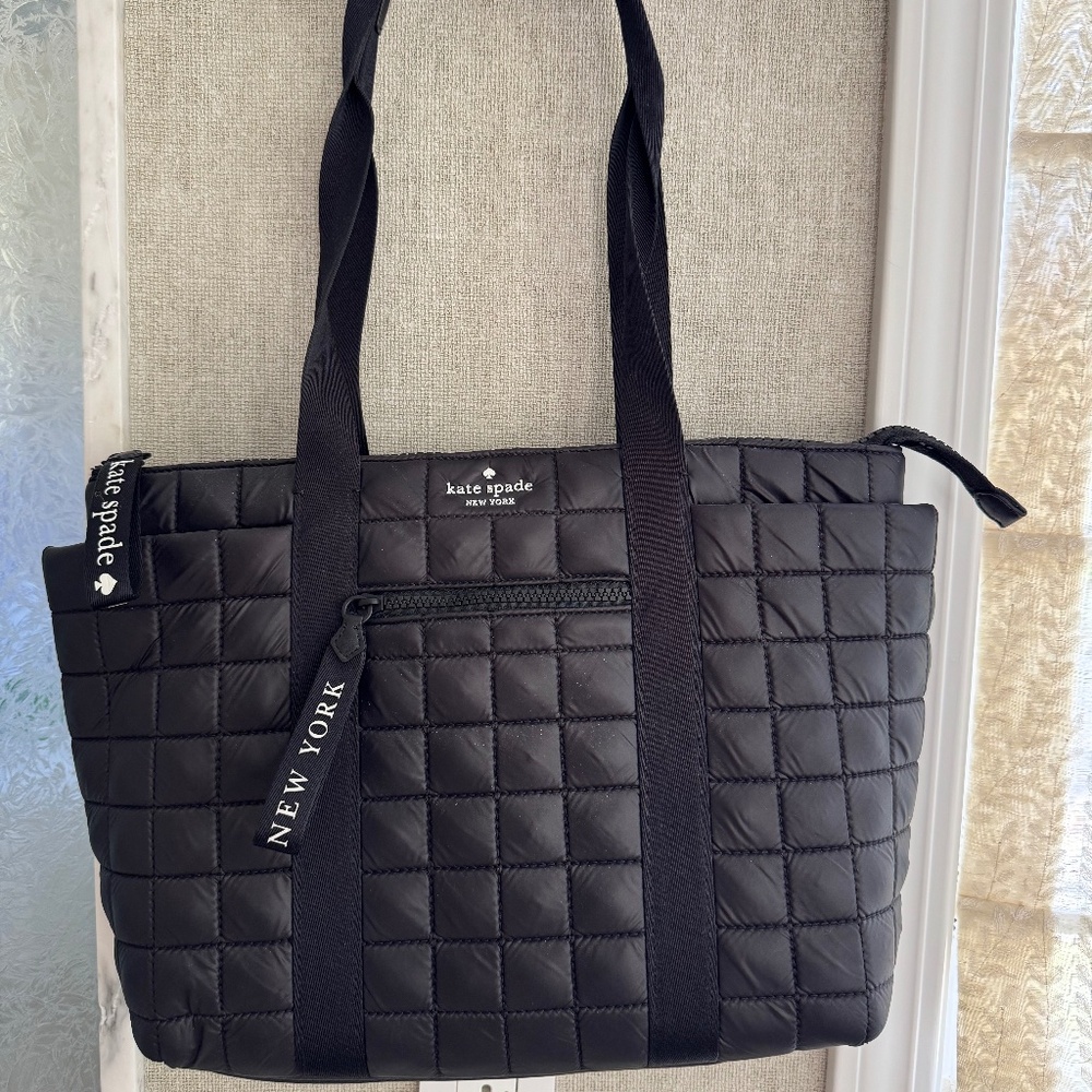 KATE SPADE CAMDEN QUILTED MEDIUM TOTE IN BLACK